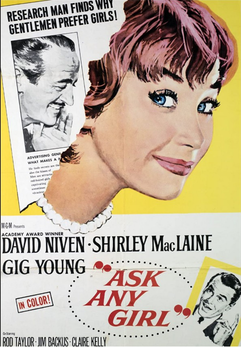 DVD cover of "Ask Any Girl" comedy movie featuring David Niven and Shirley MacLaine, from FilmClassicsOnDVD.