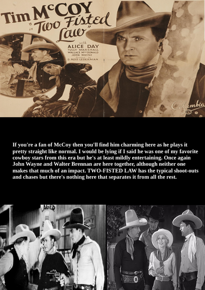 Two-Fisted Law on DVD,  Adventure,  Tim McCoy, Alice Day
