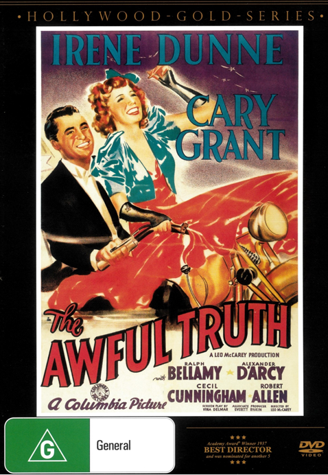 Screenshot of "The Awful Truth" DVD featuring Irene Dunne and Cary Grant from the comedy movie by FilmClassicsOnDVD.