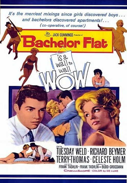 Screenshot from the comedy DVD "Bachelor Flat" featuring Tuesday Weld and Richard Beymer, a classic film from FilmClassicsOnDVD.