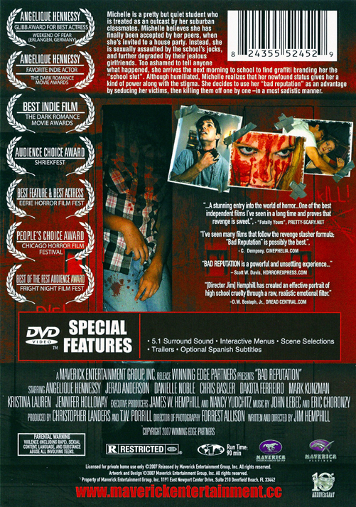 DVD cover image for "Bad Reputation" drama featuring Angelique Hennessy and Jerad Anderson, from FilmClassicsOnDVD.