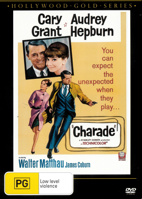 DVD cover of the comedy movie "Charade" starring Cary Grant and Audrey Hepburn, part of FilmsClassicsOnDVD collection.