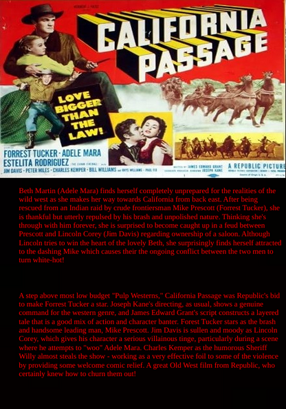 California Passage on DVD, Drama, Forrest Tucker, Adele Mara