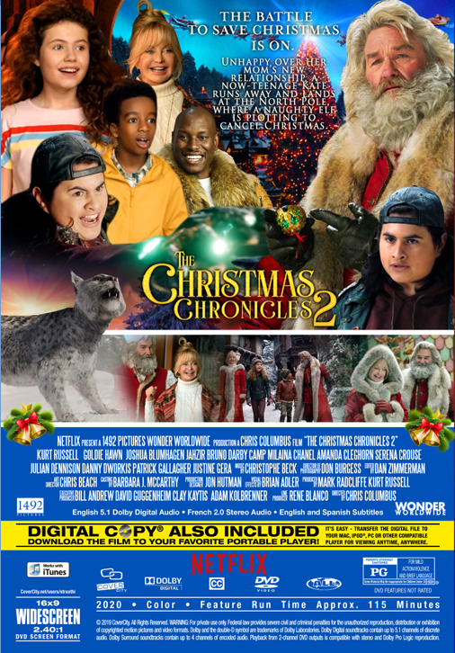 DVD cover of The Christmas Chronicles Part Two featuring Kurt Russell and Goldie Hawn, from the Adventure movies & DVDs collection.