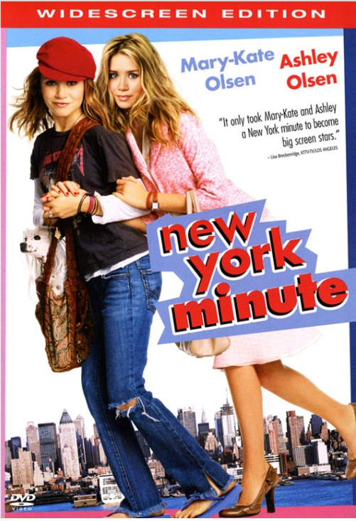 Screenshot from the DVD of New York Minute featuring Mary-Kate and Ashley Olsen, a family comedy movie.