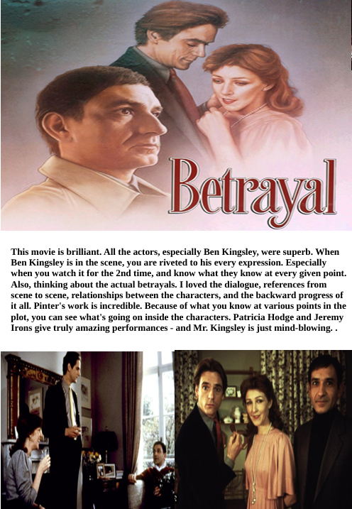 DVD cover of the drama film Betrayal featuring Jeremy Irons and Ben Kingsley, from FilmClassicsonDVD.