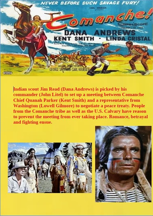 Screenshot from the Western movie "Comanche" on DVD featuring Dana Andrews and Kent Smith, part of FilmClassics on DVD collection.