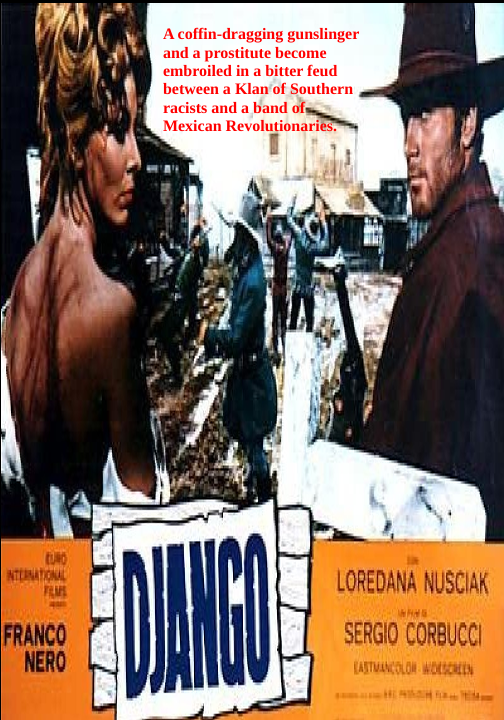 Screenshot from the Django Western DVD featuring Franco Nero, showcasing the cover art of the FilmClassics on DVD collection.