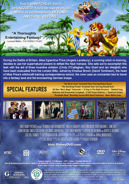 Bedknobs and Broomsticks on DVD,  Comedy,   Angela Lansbury, David Tomlinson