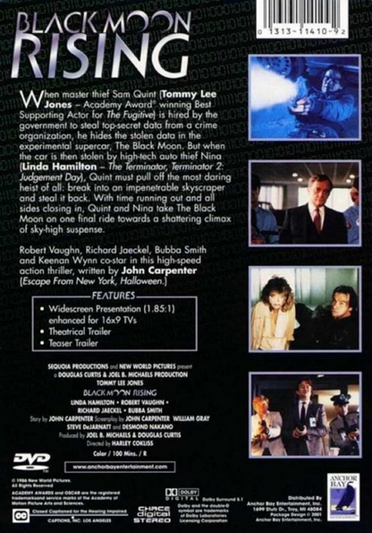 Black Moon Rising on DVD, Action, Tommy Lee Jones, Linda Hamilton