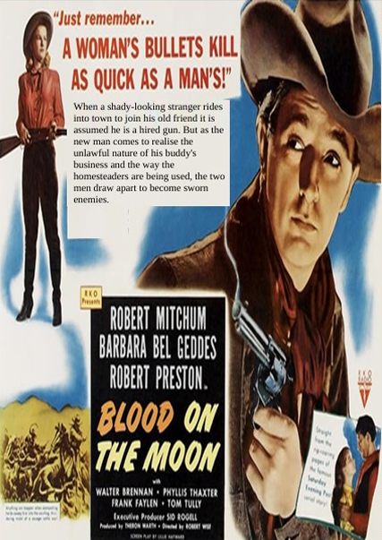 Blood on the Moon DVD featuring Robert Mitchum and Barbara Bel Geddes, Drama movie from FilmClassicsOnDVD.