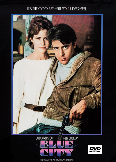 Screenshot from the Blue City DVD showing Judd Nelson and Ally Sheedy in an action movie by FilmClassicsOnDVD.