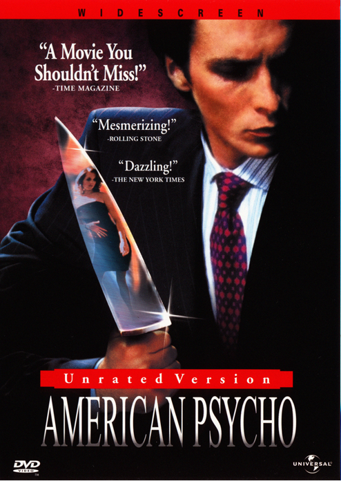 American Psycho DVD featuring Christian Bale in a crime movie, with Justin Theroux, from FilmClassicsonDVD.