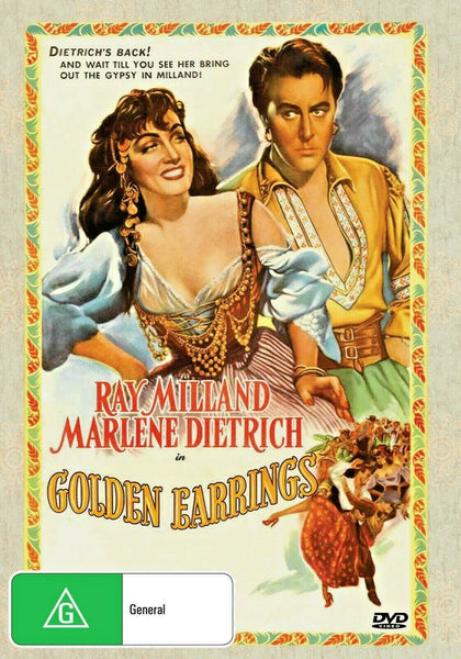 Buy Online Golden Earrings (1947) - DVD - NEW - Ray Milland, Marlene Dietrich | Best Shop for Old classic and hard to find movies on DVD - Timeless Classic DVD