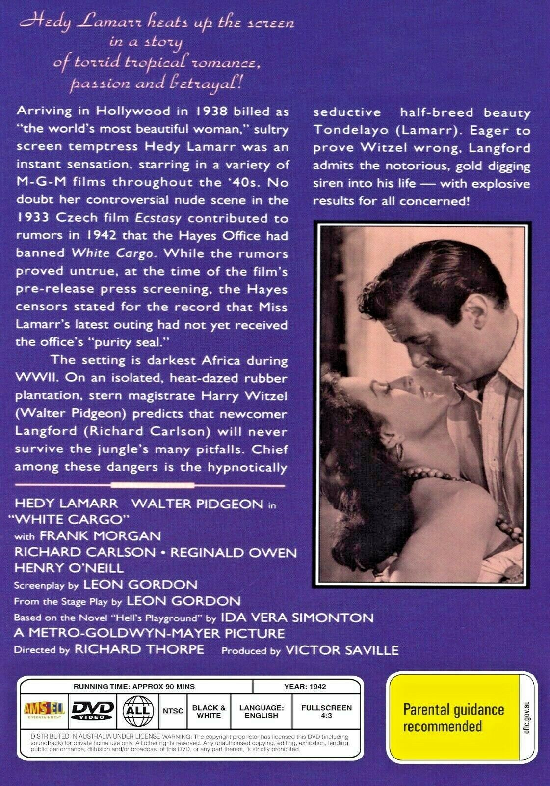 Buy Online White Cargo  (1942) - DVD  - Hedy Lamarr, Walter Pidgeon | Best Shop for Old classic and hard to find movies on DVD - Timeless Classic DVD