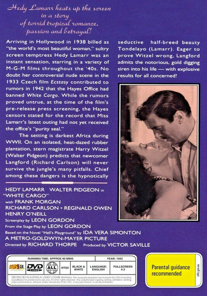 Buy Online White Cargo  (1942) - DVD  - Hedy Lamarr, Walter Pidgeon | Best Shop for Old classic and hard to find movies on DVD - Timeless Classic DVD
