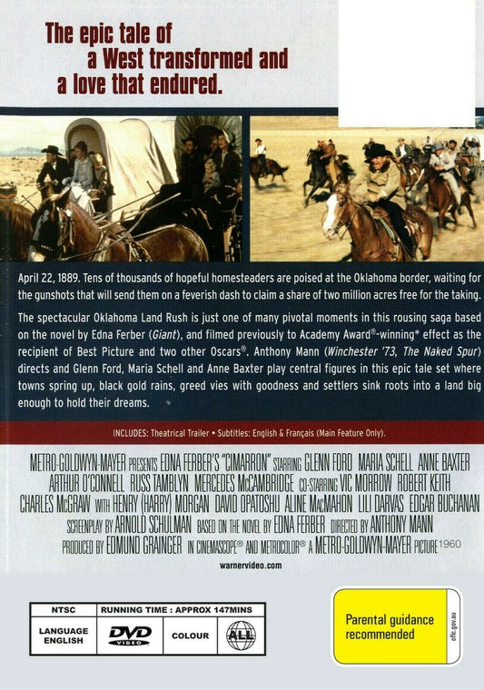 Buy Online Cimarron - DVD - Glenn Ford, Maria Schell  - WESTERN | Best Shop for Old classic and hard to find movies on DVD - Timeless Classic DVD