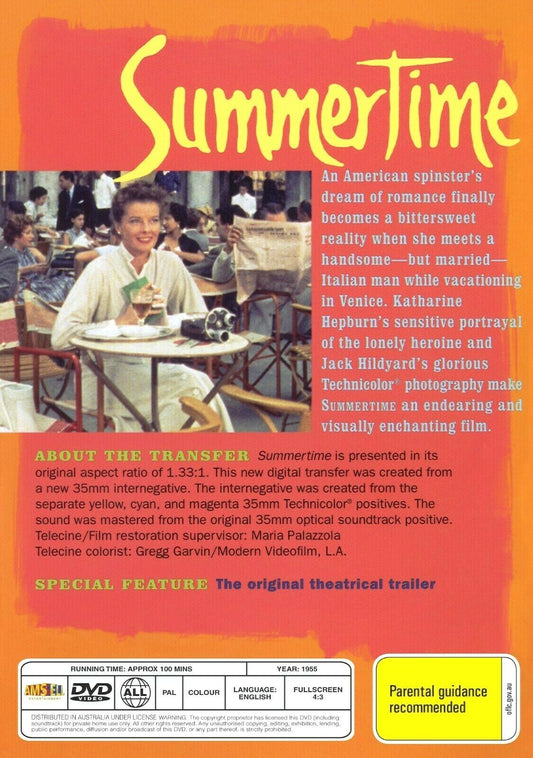 Buy Online Summertime  - DVD - Katharine Hepburn | Best Shop for Old classic and hard to find movies on DVD - Timeless Classic DVD