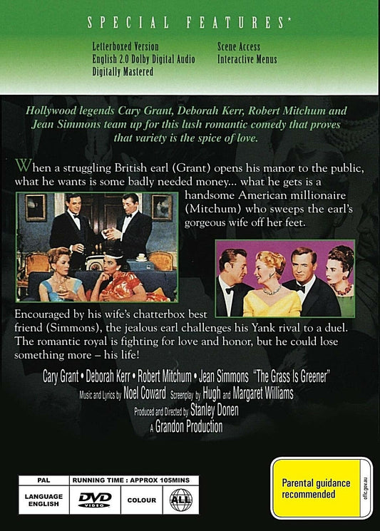 Buy Online THE GRASS IS GREENER  Cary Grant  Deborah Kerr  Robert Mitchum  - DVD | Best Shop for Old classic and hard to find movies on DVD - Timeless Classic DVD