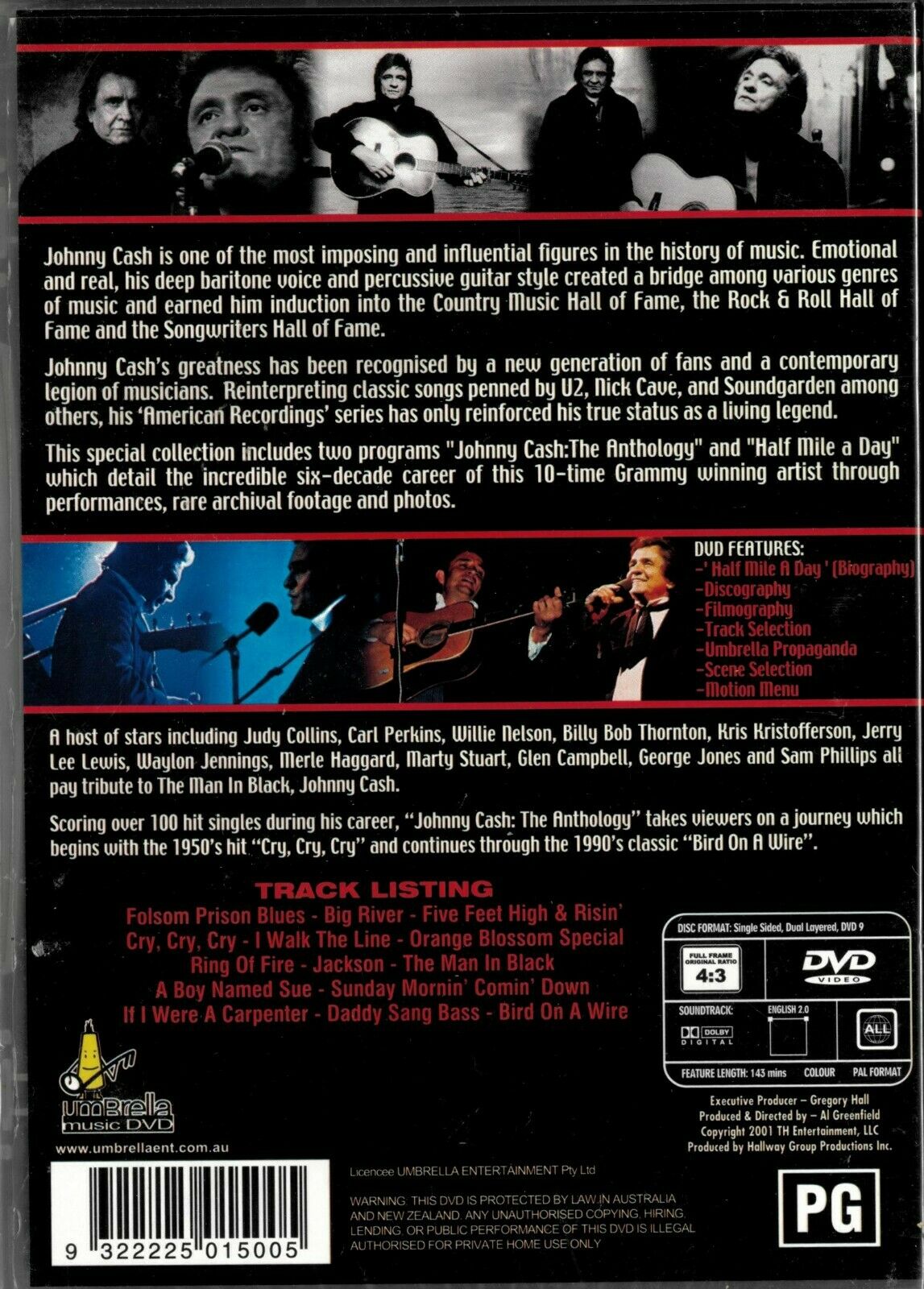 Buy Online Johnny Cash / An Anthology Of The Man In Black DVD - Region 2 & 4 - PAL | Best Shop for Old classic and hard to find movies on DVD - Timeless Classic DVD