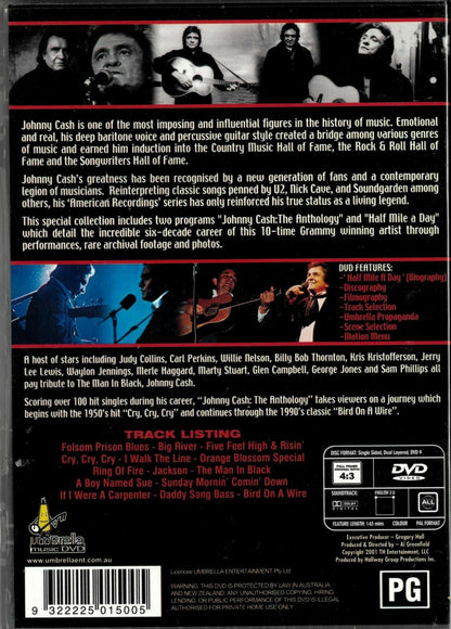 Buy Online Johnny Cash / An Anthology Of The Man In Black DVD - Region 2 & 4 - PAL | Best Shop for Old classic and hard to find movies on DVD - Timeless Classic DVD