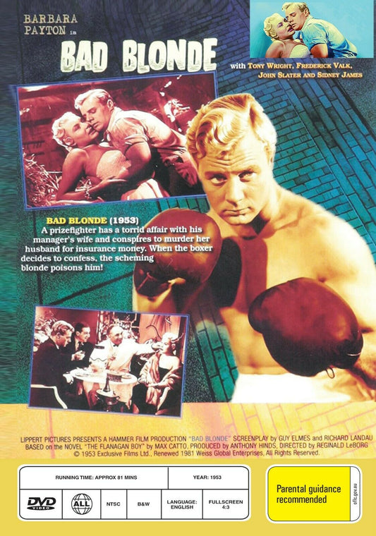 Buy Online Bad Blonde (1953) - DVD - Barbara Payton, Frederick Valk | Best Shop for Old classic and hard to find movies on DVD - Timeless Classic DVD
