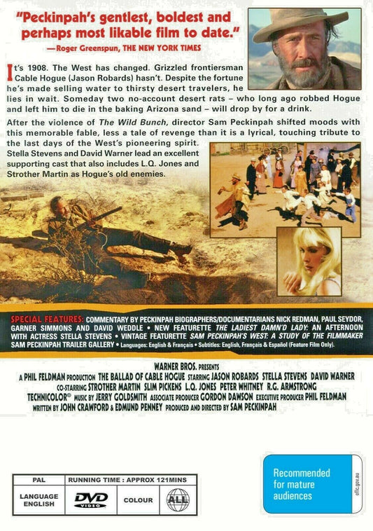 Buy Online The Ballad of Cable Hogue (1970) - DVD  - Jason Robards, Stella Stevens | Best Shop for Old classic and hard to find movies on DVD - Timeless Classic DVD