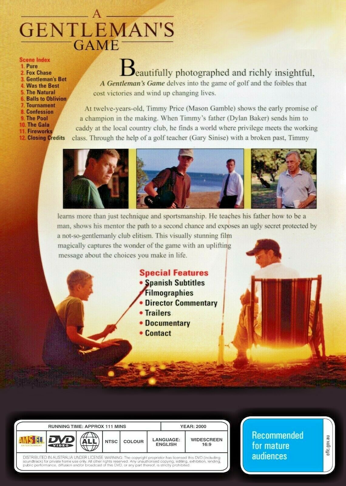 Buy Online A Gentleman's Game (2002) - DVD - NEW - Mason Gamble, Gary Sinise | Best Shop for Old classic and hard to find movies on DVD - Timeless Classic DVD