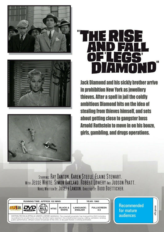 Buy Online The Rise and Fall of Legs Diamond  - DVD - Ray Danton, Karen Steele | Best Shop for Old classic and hard to find movies on DVD - Timeless Classic DVD