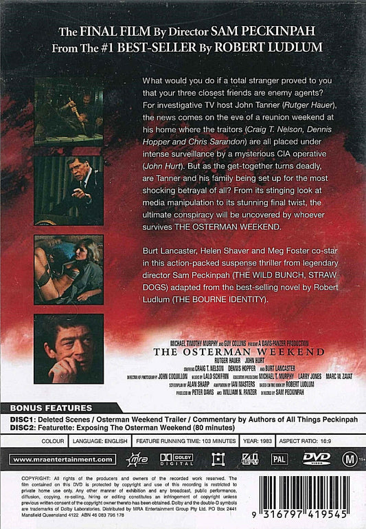 Buy Online THE OSTERMAN WEEKEND  Rutger Hauer  John Hurt  Thriller NEW AND SEALED DVD | Best Shop for Old classic and hard to find movies on DVD - Timeless Classic DVD