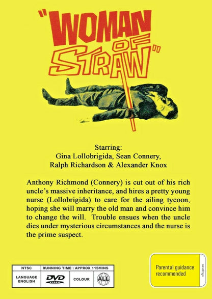 Buy Online Woman of Straw  (1964) - DVD - Gina Lollobrigida, Sean Connery | Best Shop for Old classic and hard to find movies on DVD - Timeless Classic DVD