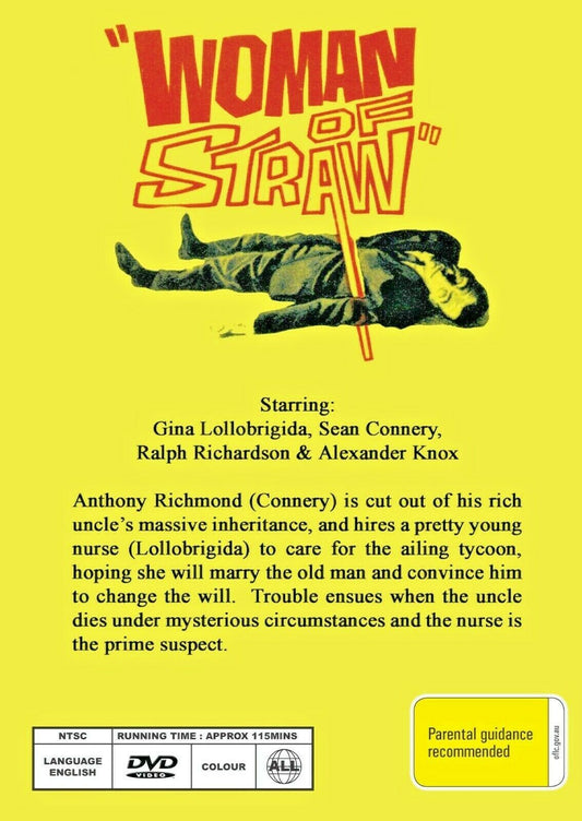 Buy Online Woman of Straw  (1964) - DVD - Gina Lollobrigida, Sean Connery | Best Shop for Old classic and hard to find movies on DVD - Timeless Classic DVD