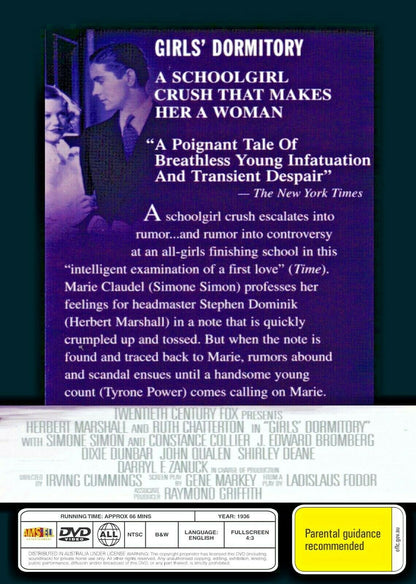 Buy Online Girls' Dormitory (1936) - DVD - NEW - Tyrone Power, Ruth Chatterton | Best Shop for Old classic and hard to find movies on DVD - Timeless Classic DVD