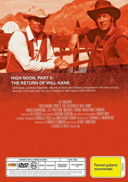 High Noon Part II The Return of Will Kane 1980 DVD NEW Lee M