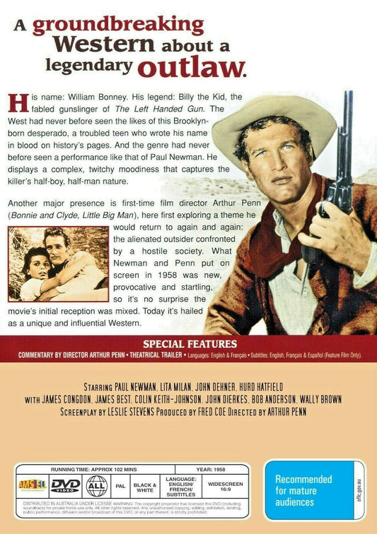 Buy Online The Left Handed Gun (1958)- DVD  - Paul Newman, Lita Milan - WESTERN | Best Shop for Old classic and hard to find movies on DVD - Timeless Classic DVD