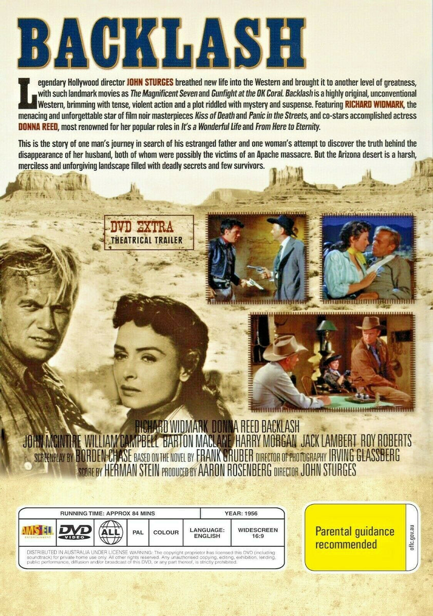 Backlash (1956) - DVD - NEW - Richard Widmark, Donna Reed - WESTERN