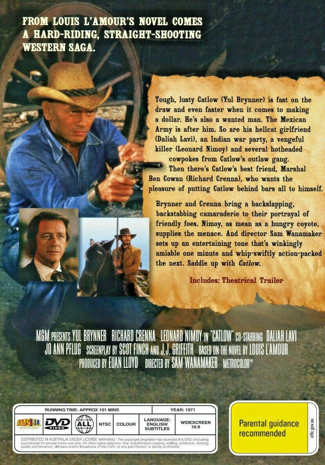 Buy Online Catlow (1971) - DVD-  Yul Brynner, Richard Crenna - WESTERN | Best Shop for Old classic and hard to find movies on DVD - Timeless Classic DVD
