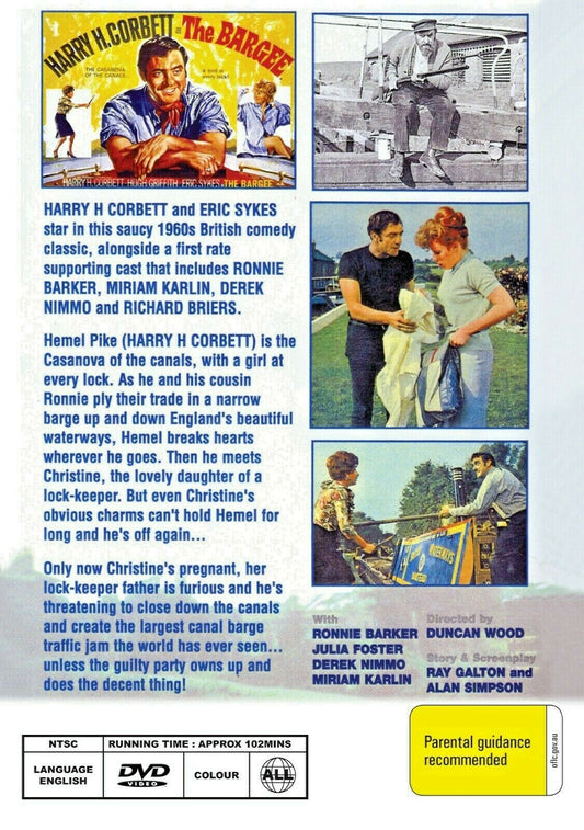 Buy Online The Bargee (1964) - DVD - Harry H. Corbett, Hugh Griffith | Best Shop for Old classic and hard to find movies on DVD - Timeless Classic DVD