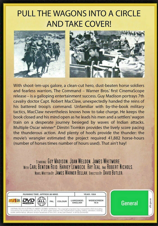 Buy Online The Command (1954)- DVD  - Guy Madison, Joan Weldon - WESTERN | Best Shop for Old classic and hard to find movies on DVD - Timeless Classic DVD
