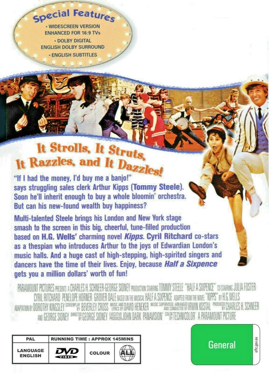 Half a Sixpence - DVD - Tommy Steele, Julia Foster