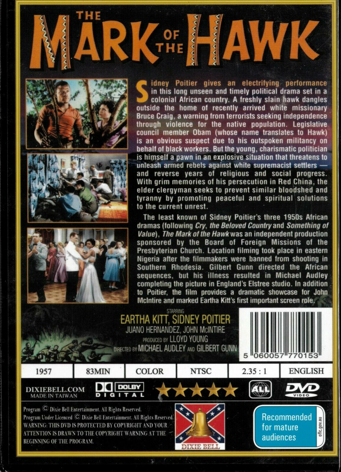 Buy Online Mark of the Hawk - DVD - Sidney Poitier, Eartha Kitt | Best Shop for Old classic and hard to find movies on DVD - Timeless Classic DVD