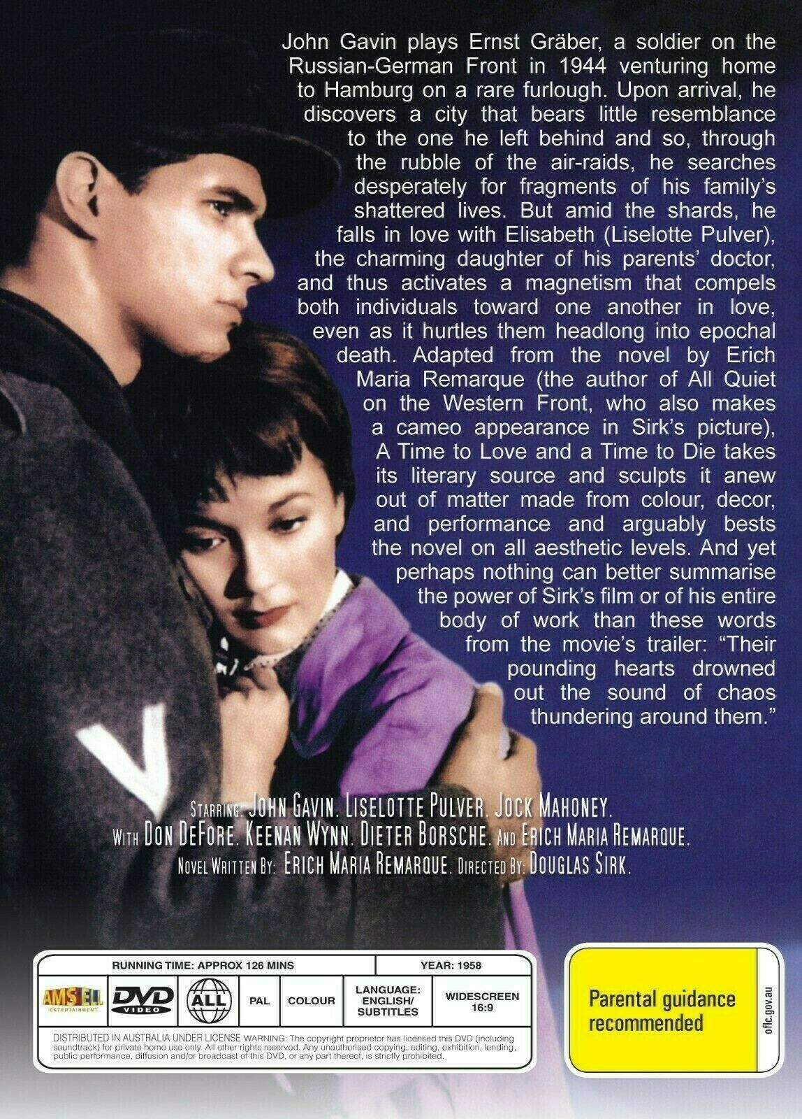 Buy Online A Time to Love and a Time to Die - DVD - John Gavin | Best Shop for Old classic and hard to find movies on DVD - Timeless Classic DVD