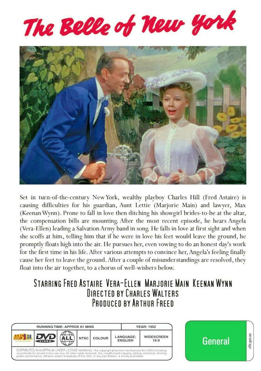 Buy Online The Belle of New York -  DVD - Fred Astaire, Vera-Ellen | Best Shop for Old classic and hard to find movies on DVD - Timeless Classic DVD