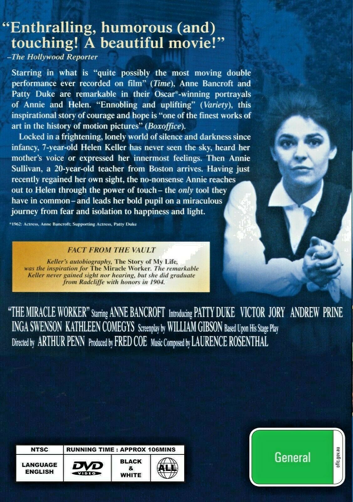 Buy Online The Miracle Worker - 1962 - DVD - Anne Bancroft, Patty Duke | Best Shop for Old classic and hard to find movies on DVD - Timeless Classic DVD