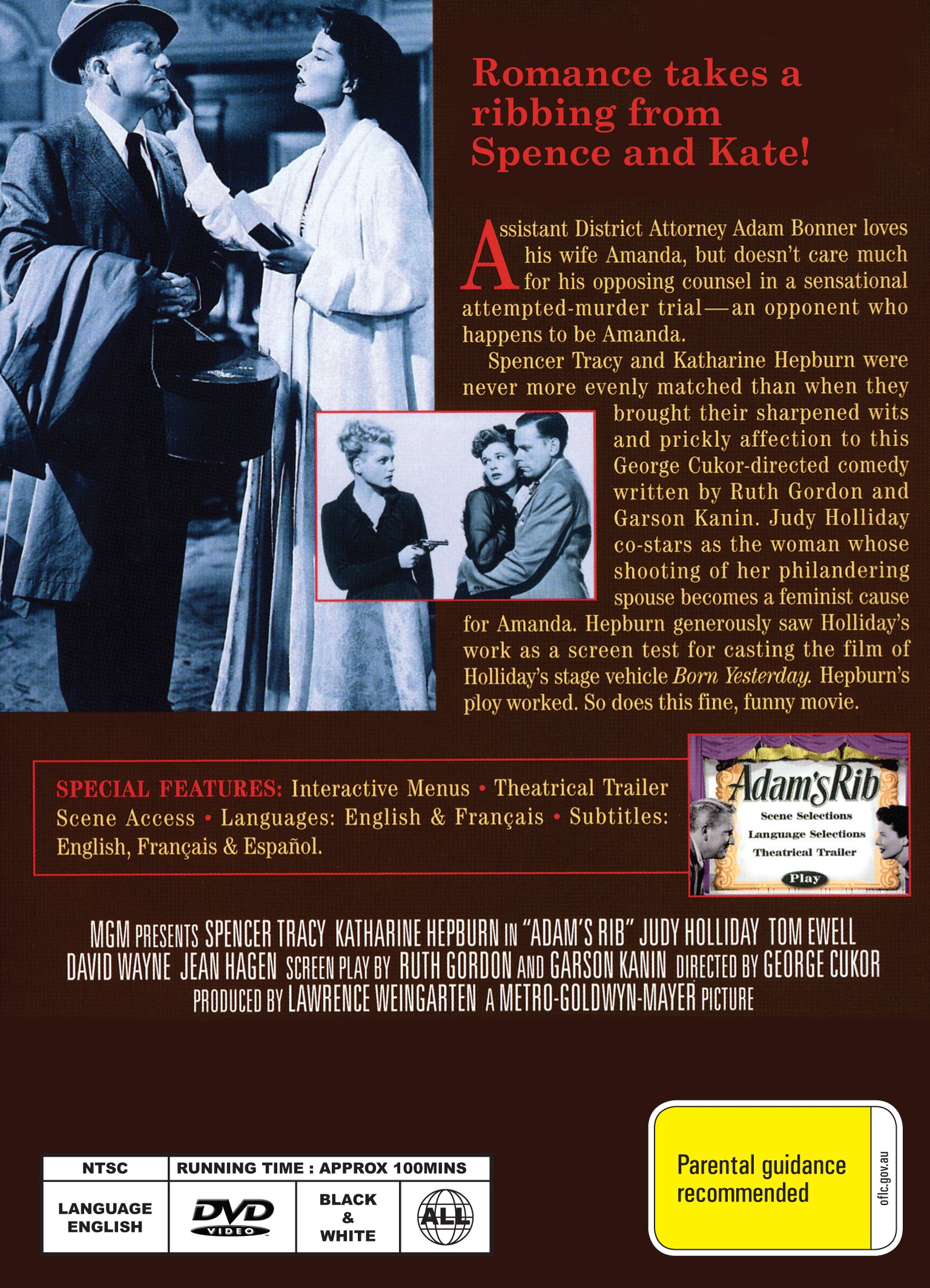 Buy Online Adam's Rib (1949) - DVD - Spencer Tracy, Katharine Hepburn | Best Shop for Old classic and hard to find movies on DVD - Timeless Classic DVD