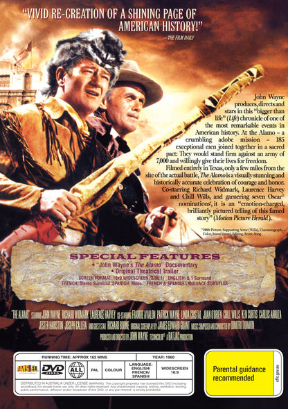 Buy Online The Alamo (1960) - DVD - John Wayne, Richard Widmark | Best Shop for Old classic and hard to find movies on DVD - Timeless Classic DVD