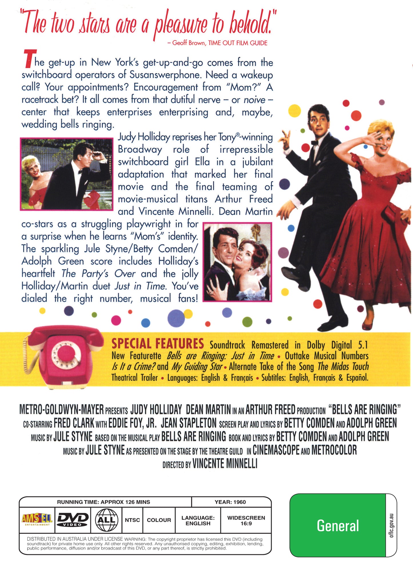 Buy Online Bells Are Ringing (1960) - DVD - Judy Holliday, Dean Martin | Best Shop for Old classic and hard to find movies on DVD - Timeless Classic DVD