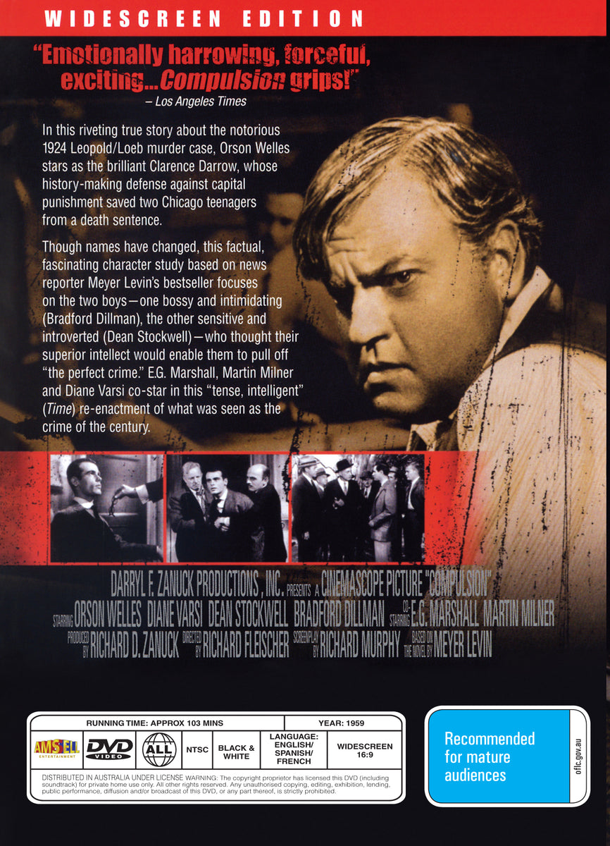 Compulsion (1959) - DVD - Orson Welles, Dean Stockwell