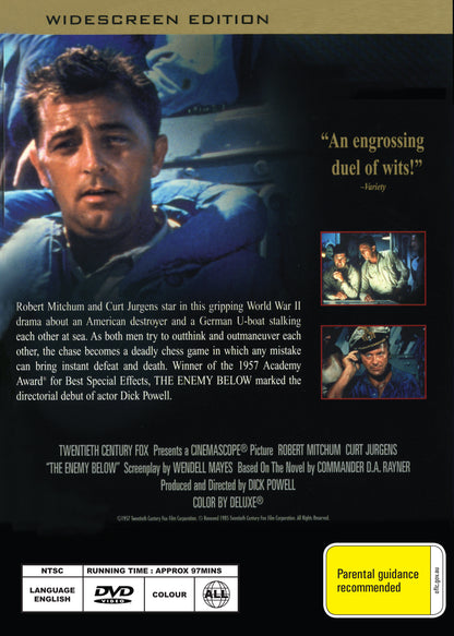 Buy Online The Enemy Below (1957) - DVD - Robert Mitchum, Curd Jürgens | Best Shop for Old classic and hard to find movies on DVD - Timeless Classic DVD