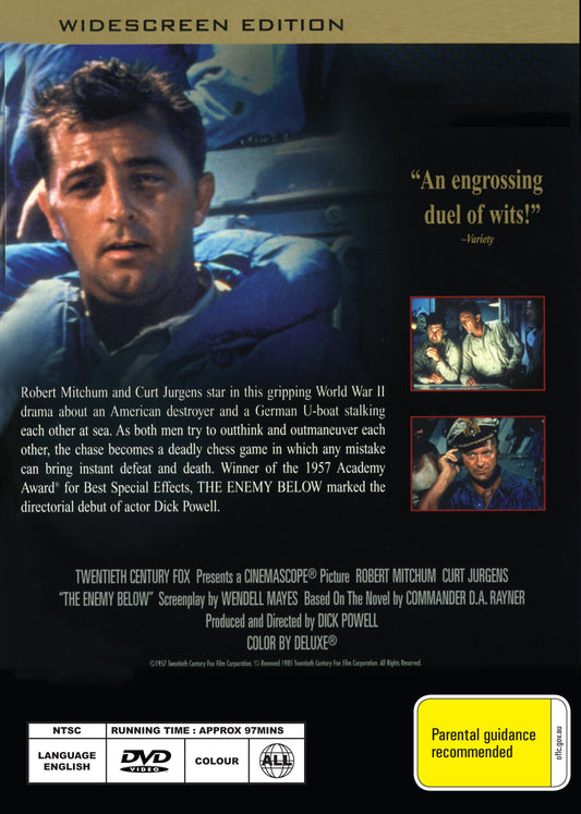 Buy Online The Enemy Below (1957) - DVD - Robert Mitchum, Curd Jürgens | Best Shop for Old classic and hard to find movies on DVD - Timeless Classic DVD